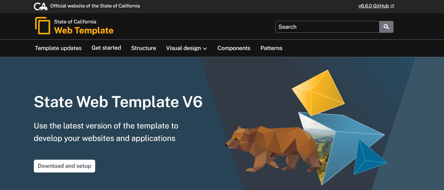 Screen capture of the Ventura Dark dark mode theme for the V6 State Template.